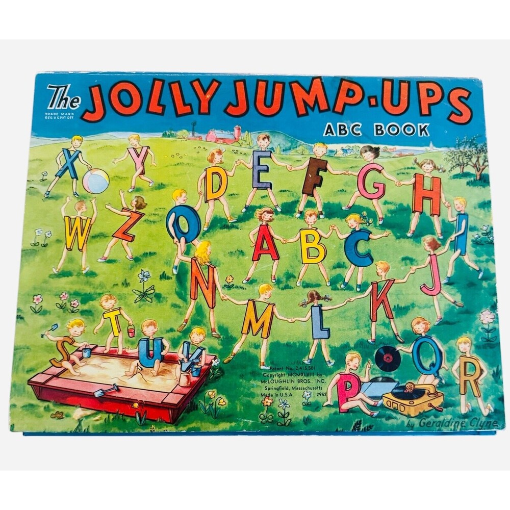 VINTAGE The Jolly Jump-Ups ABC Book by Geraldine Clyde 1948 USA Made